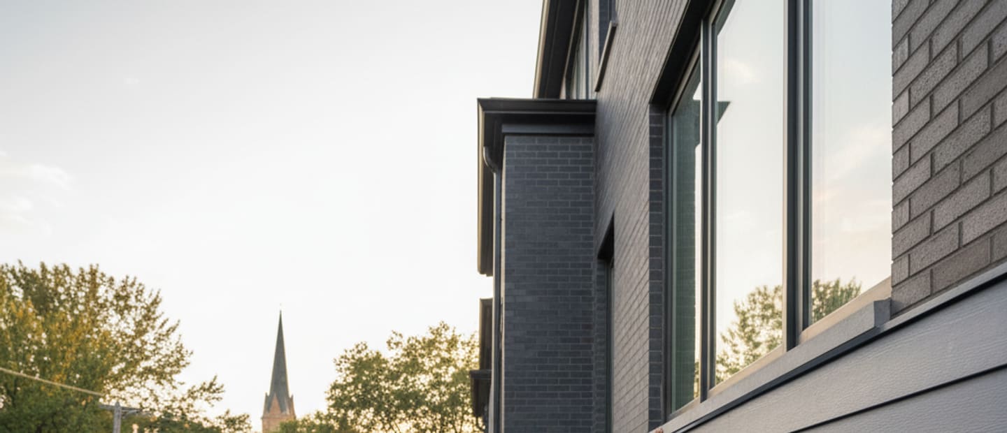 Siding installation in progress on a modern Brooklyn home, reflecting expert siding contractors at work